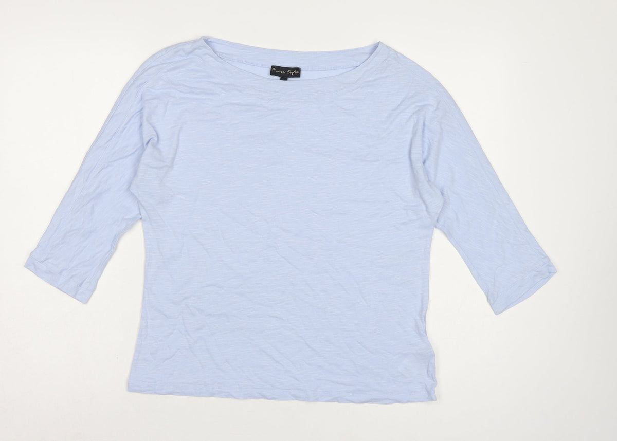 Phase Eight Women Blue UK 12 Modal Cotton Raglan 3/4 Sleeve T-Shirt