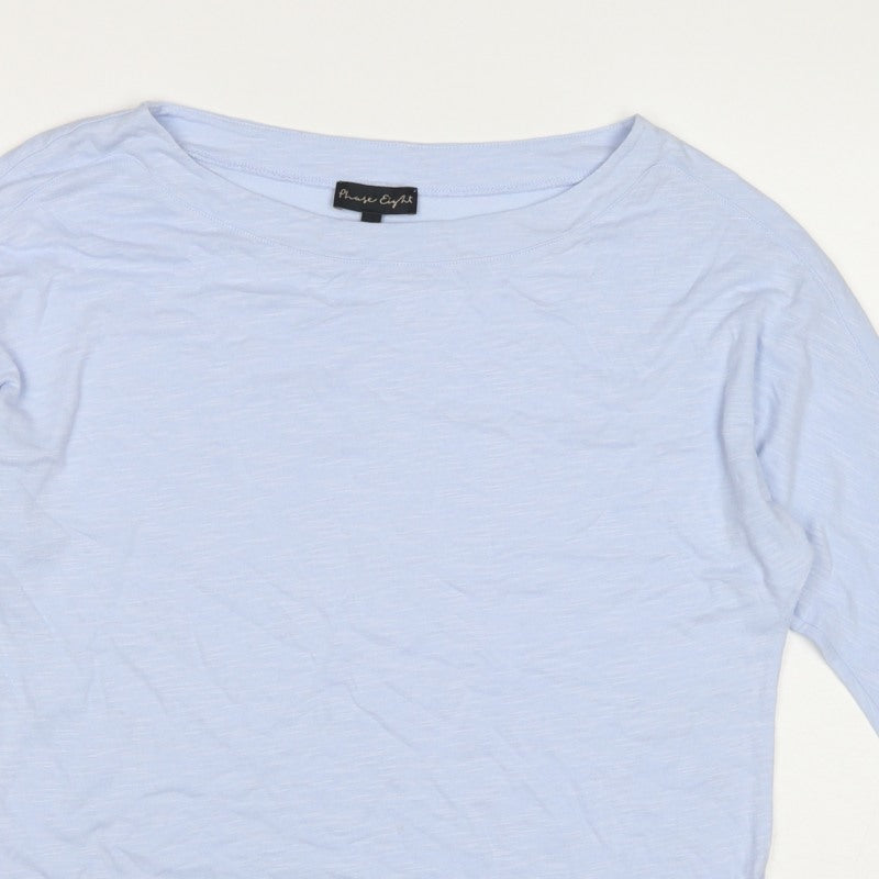 Phase Eight Women Blue UK 12 Modal Cotton Raglan 3/4 Sleeve T-Shirt
