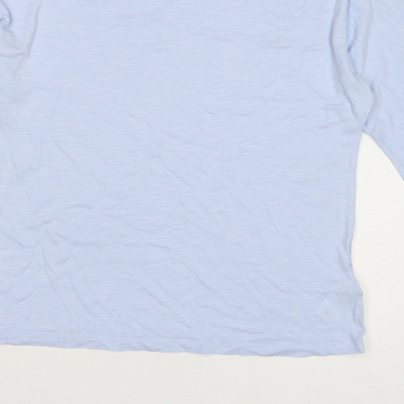 Phase Eight Women Blue UK 12 Modal Cotton Raglan 3/4 Sleeve T-Shirt