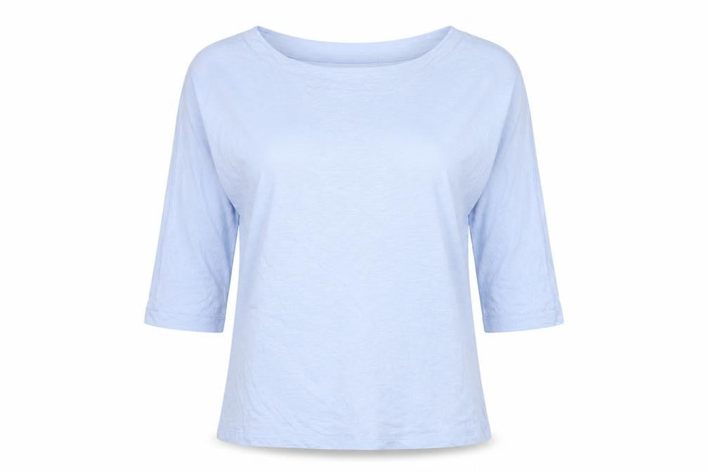 Phase Eight Women Blue UK 12 Modal Cotton Raglan 3/4 Sleeve T-Shirt