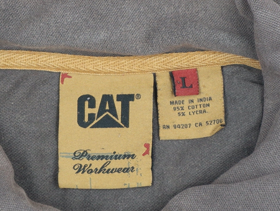 Additional view of CAT men’s brown l premium workwear logo short sleeve polo shirt