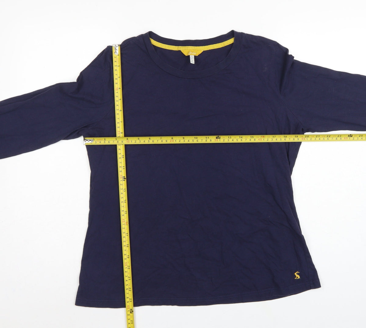 Joules Women’s Blue UK 16 Basic Long Sleeve Crew Neck Cotton T-Shirt
