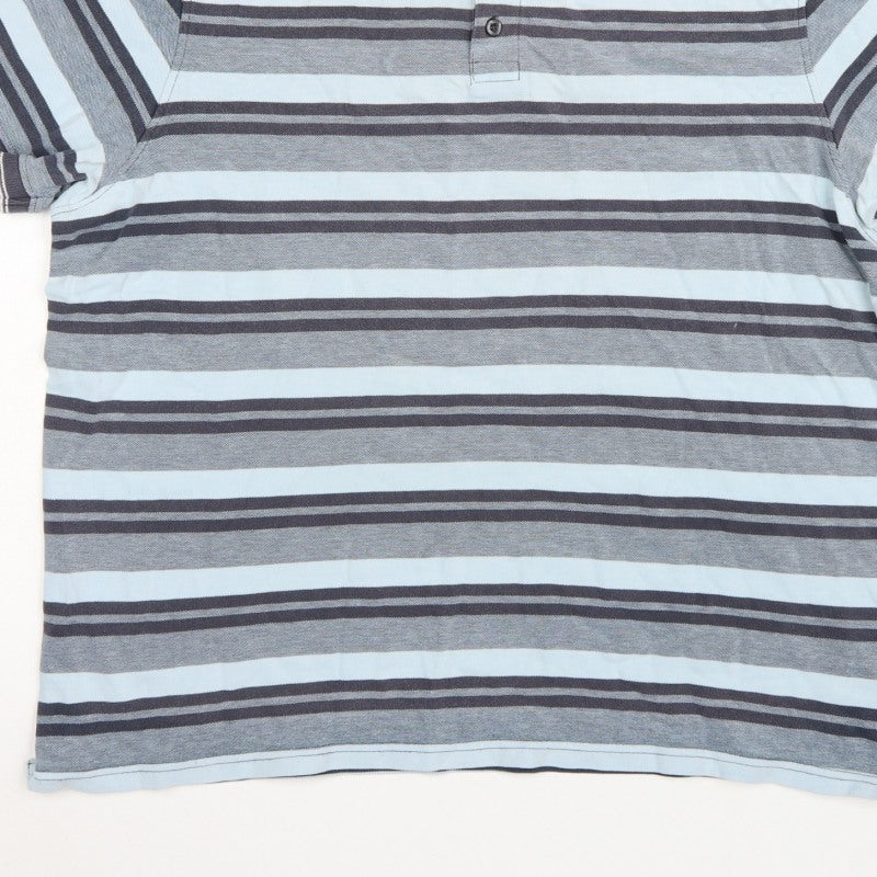 Additional view of Maine New England Men's Blue Striped Cotton Polo Shirt XL Short Sleeve
