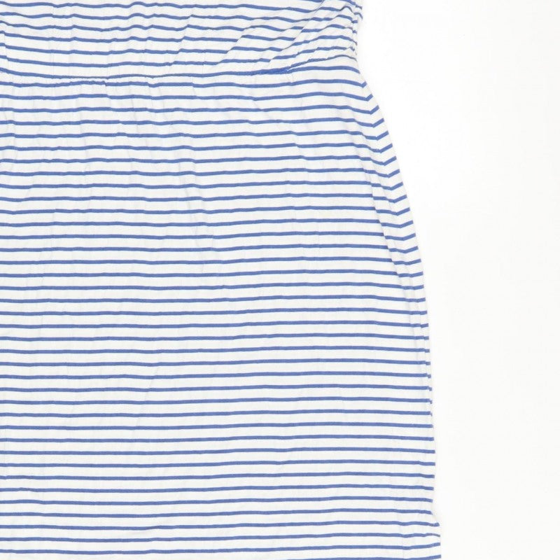 Laura Ashley Women Blue White UK 12 Striped Long Pencil Skirt