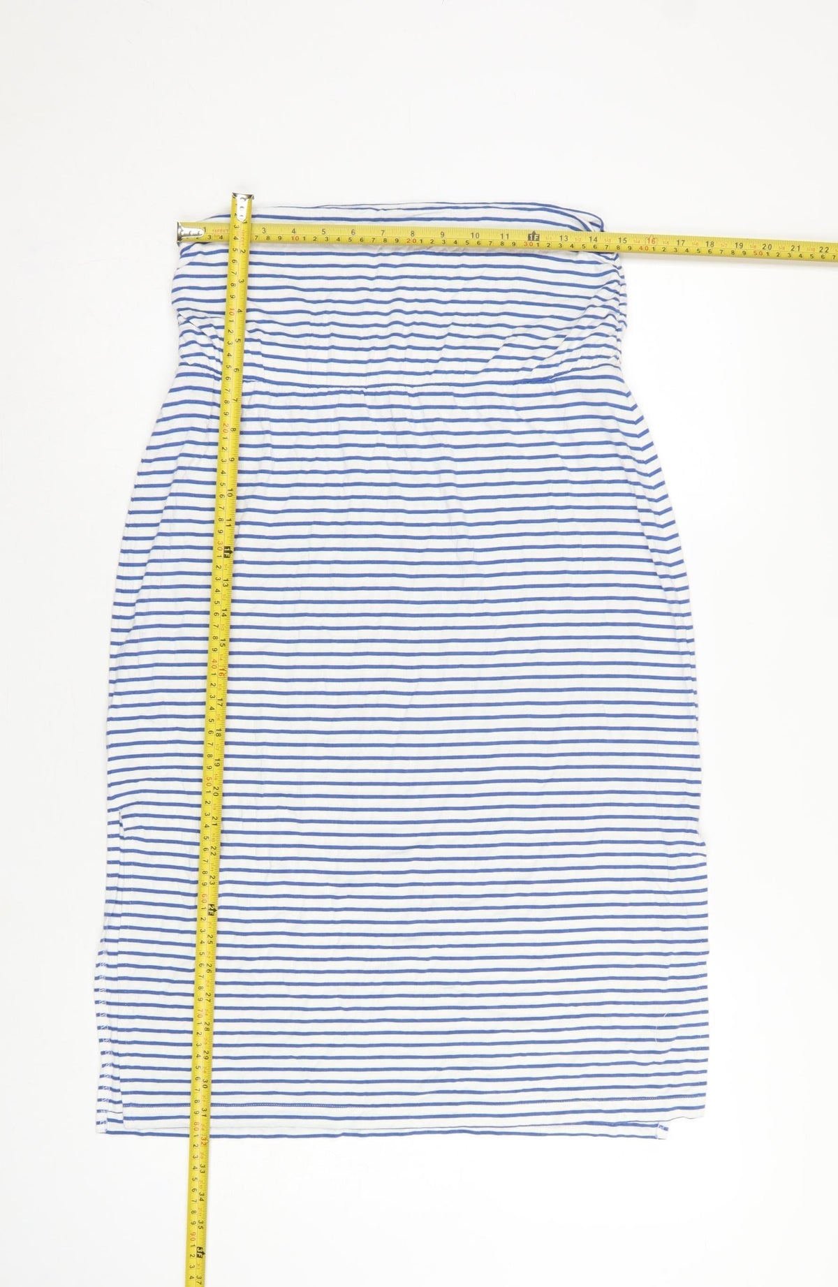 Laura Ashley Women Blue White UK 12 Striped Long Pencil Skirt