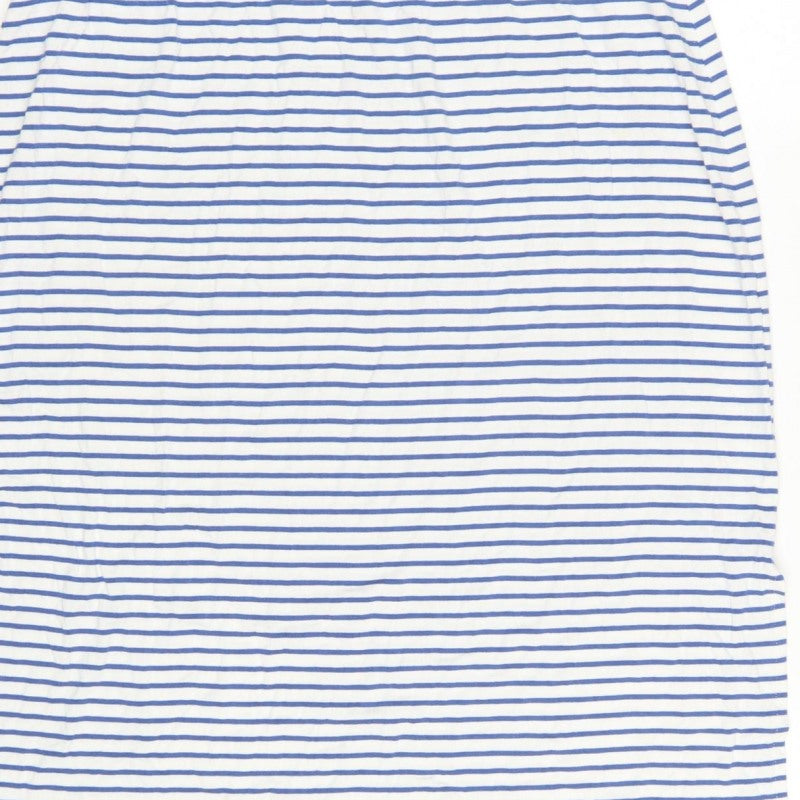 Laura Ashley Women Blue White UK 12 Striped Long Pencil Skirt