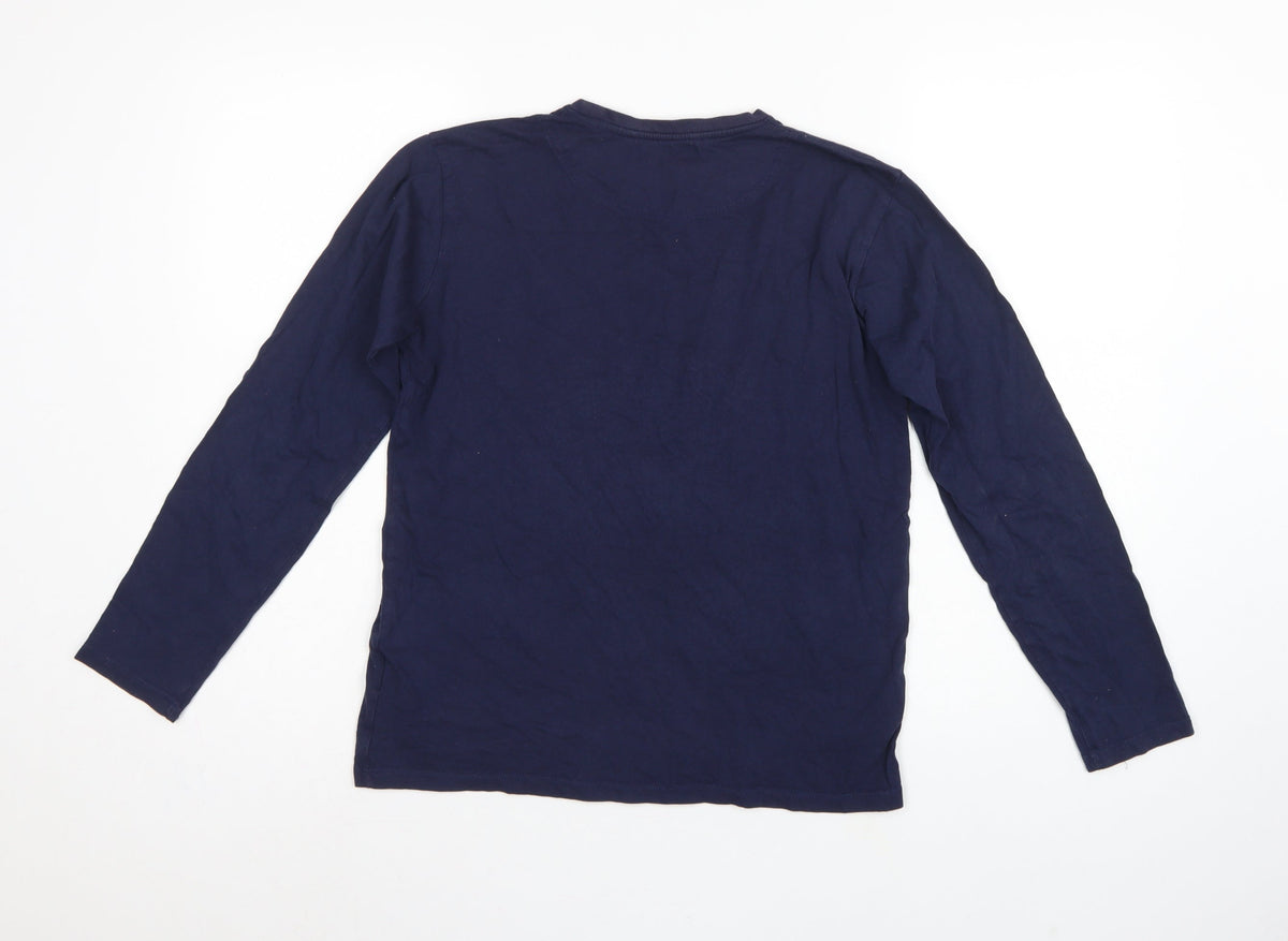 Lyle & Scott Boys Blue 14-15 Years Basic Long Sleeve Logo T-Shirt
