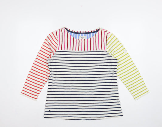 Joules Women’s Multicoloured Stripe Long Sleeve Jersey T-Shirt UK 12