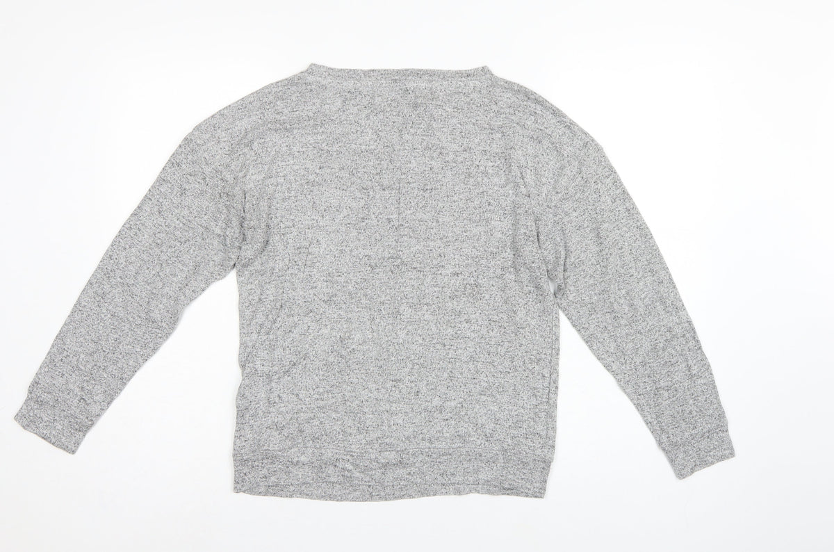 Golddigga Women Grey UK 10 Basic Knit Crew Neck Long Sleeve Top