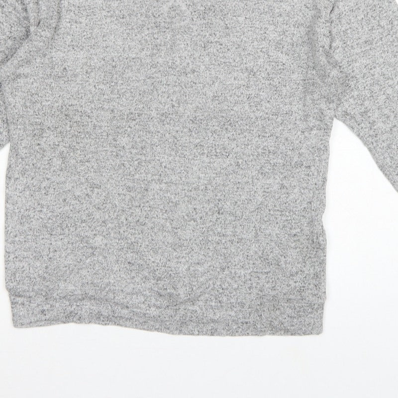 Golddigga Women Grey UK 10 Basic Knit Crew Neck Long Sleeve Top