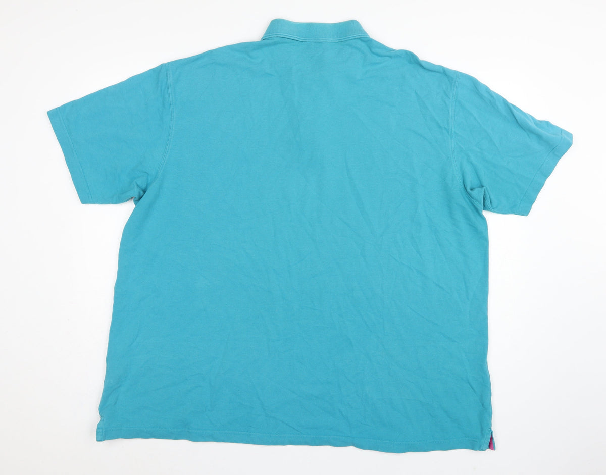 Cotton Traders Men’s Blue 3XL Short Sleeve Cotton Logo Polo Shirt