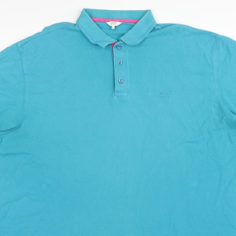 Cotton Traders Men’s Blue 3XL Short Sleeve Cotton Logo Polo Shirt