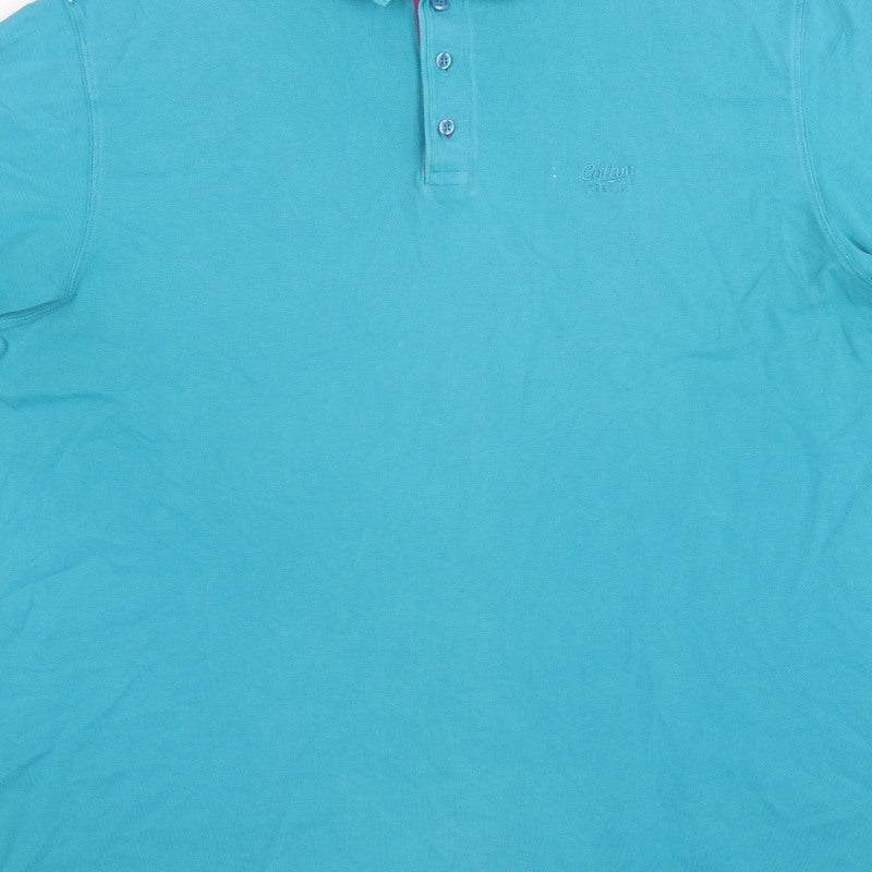 Cotton Traders Men’s Blue 3XL Short Sleeve Cotton Logo Polo Shirt