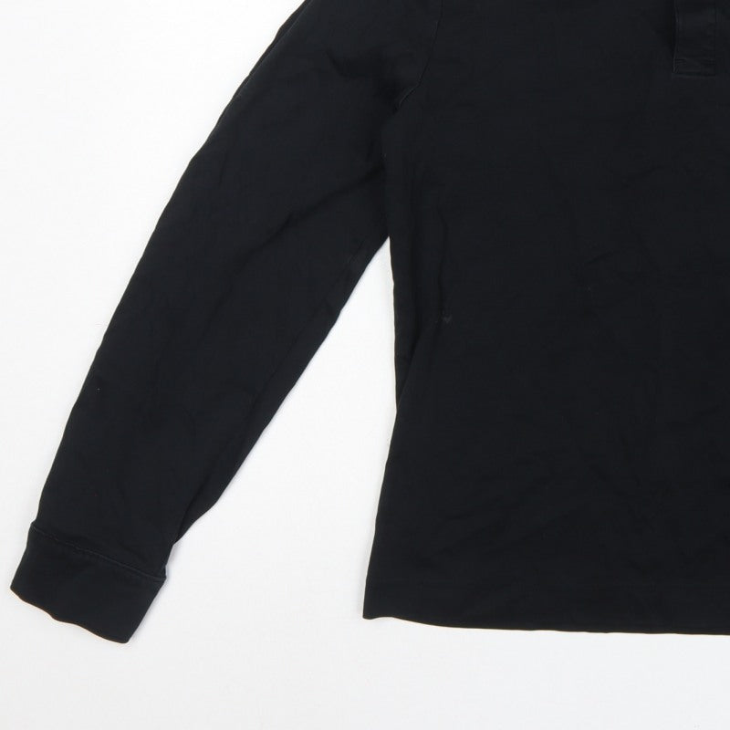 Autograph Men's Black S Long Sleeve Supima Cotton Polo Shirt