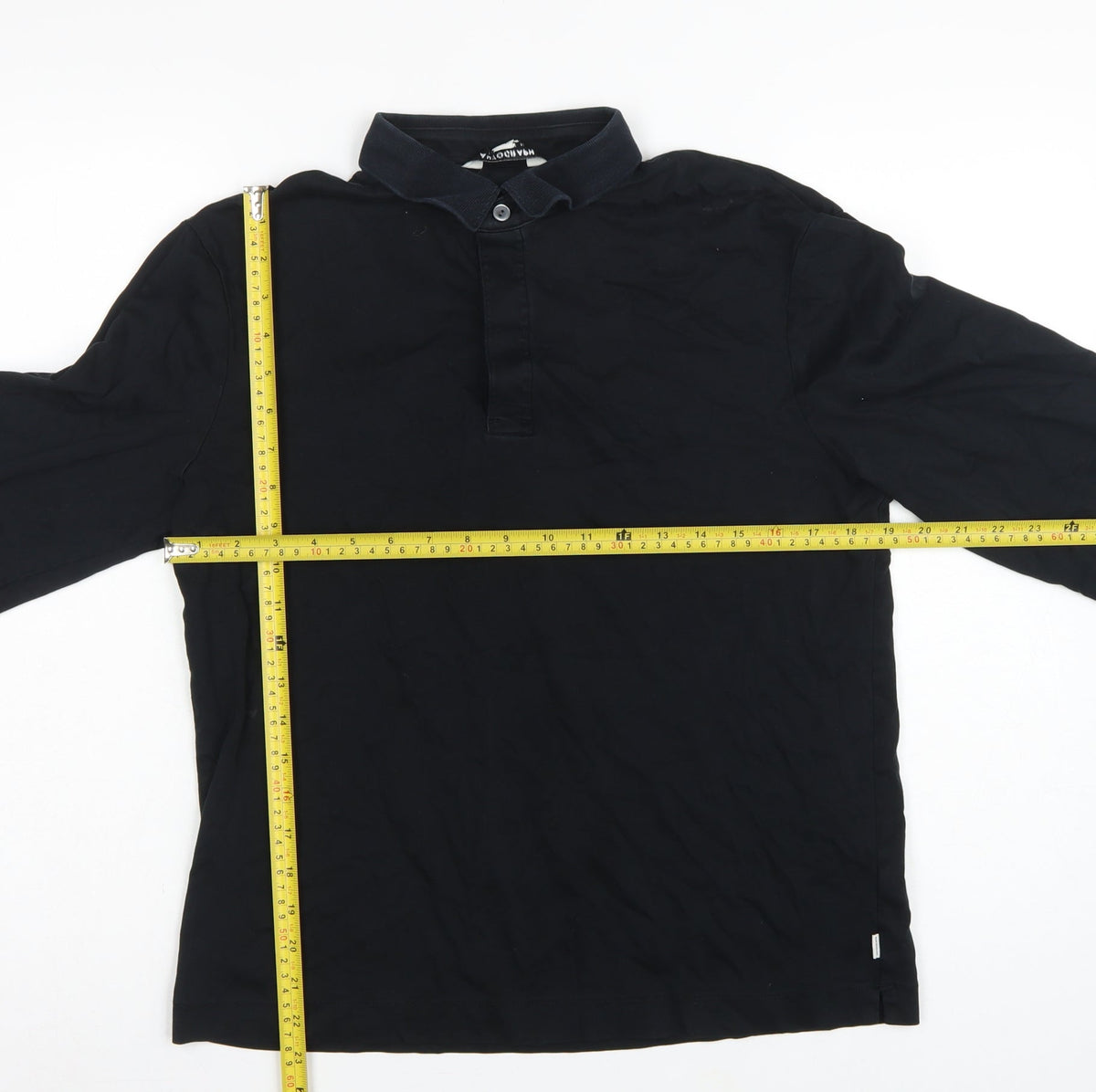 Autograph Men's Black S Long Sleeve Supima Cotton Polo Shirt