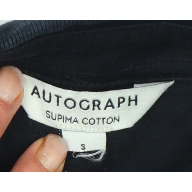 Autograph Men's Black S Long Sleeve Supima Cotton Polo Shirt