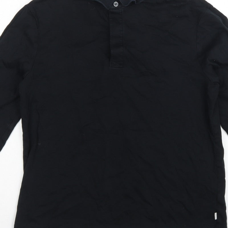 Autograph Men's Black S Long Sleeve Supima Cotton Polo Shirt