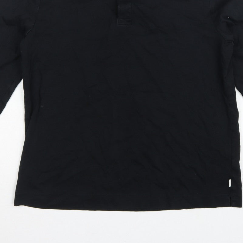 Autograph Men's Black S Long Sleeve Supima Cotton Polo Shirt