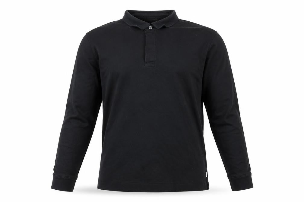 Autograph Men's Black S Long Sleeve Supima Cotton Polo Shirt