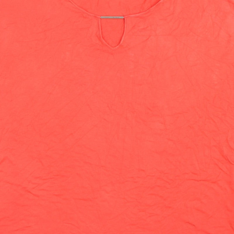Marks and Spencer Women Red Size 18 Keyhole Stretch Jersey T-Shirt