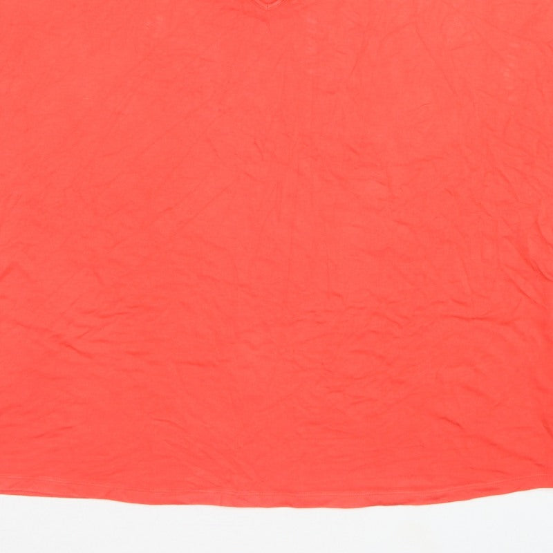 Marks and Spencer Women Red Size 18 Keyhole Stretch Jersey T-Shirt