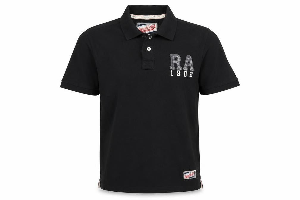 Russell Athletic Men’s Black XL Cotton Embroidered Logo Polo Shirt