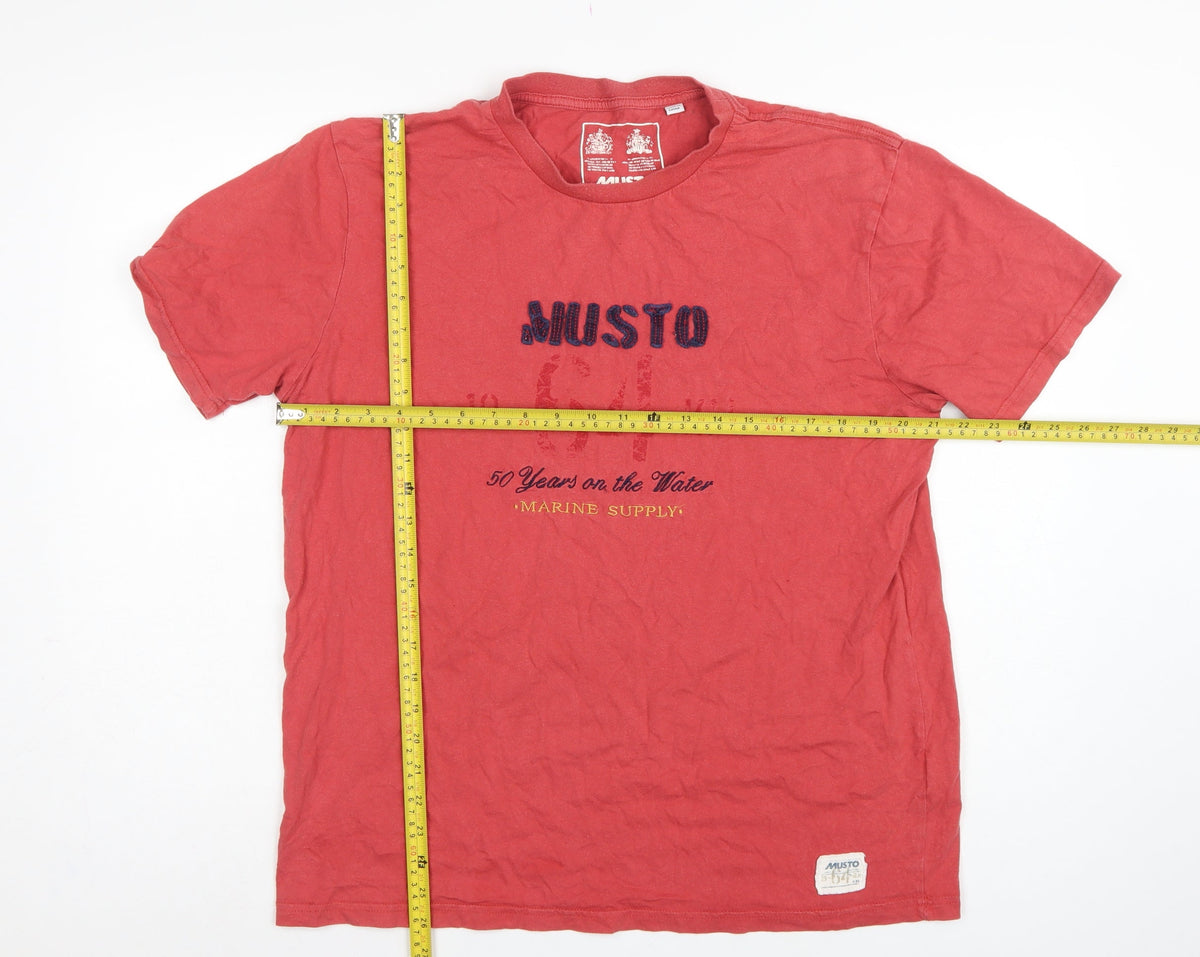 Musto Men’s Red L Nautical Marine Graphic Print Crew Neck T-Shirt