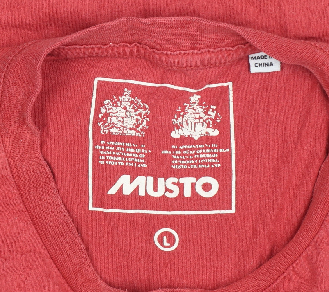 Musto Men’s Red L Nautical Marine Graphic Print Crew Neck T-Shirt