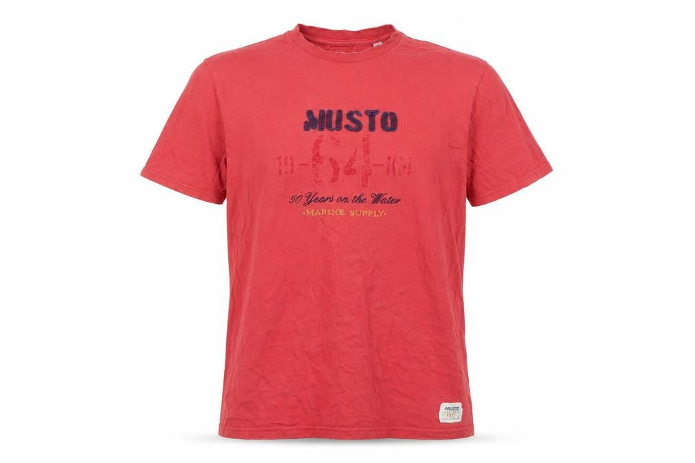 Musto Men’s Red L Nautical Marine Graphic Print Crew Neck T-Shirt