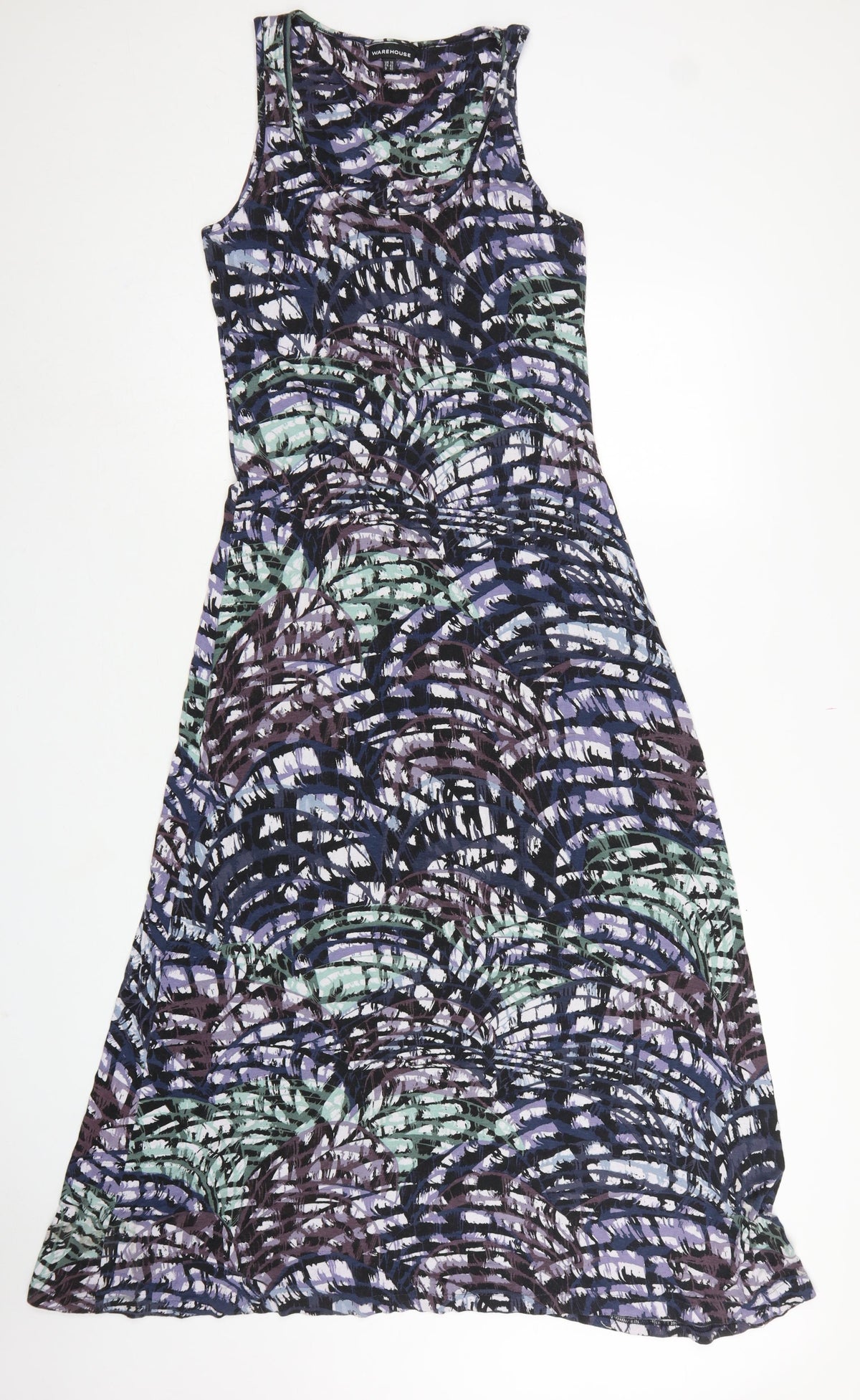 Warehouse Women’s Multicoloured UK 14 Maxi A-Line Sleeveless Dress