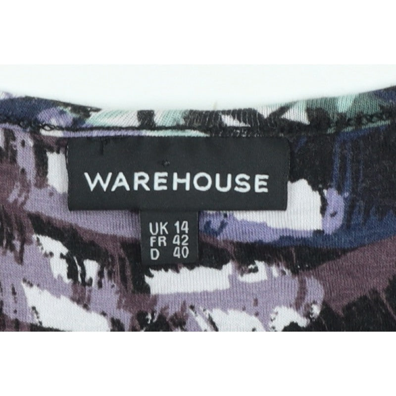 Warehouse Women’s Multicoloured UK 14 Maxi A-Line Sleeveless Dress