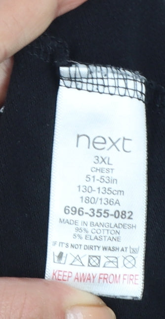 Next Men's Black 3XL Regular Fit Stag Logo Short Sleeve Polo Shirt