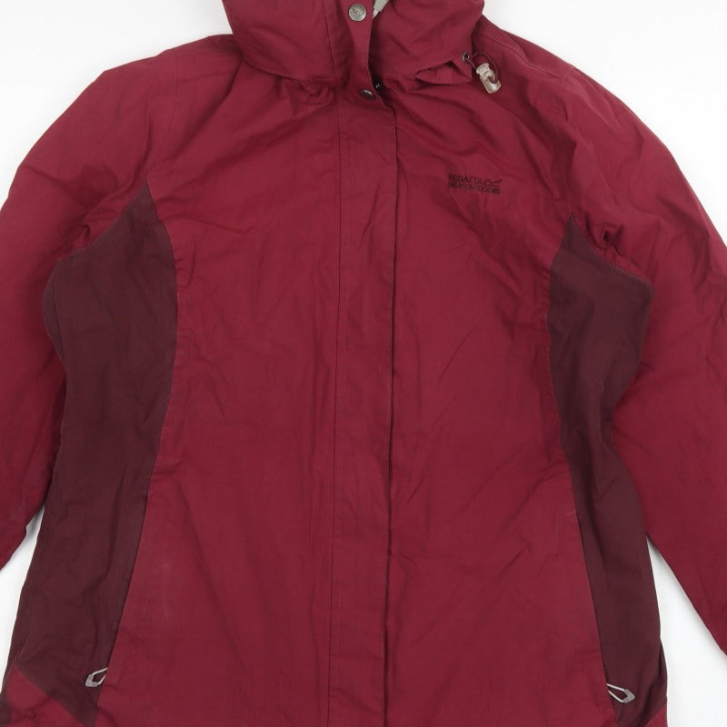 Regatta Women’s Red UK 16 Hooded Waterproof Rain Jacket Hydrofort