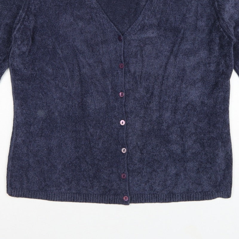 Marks and Spencer Women’s Blue V-Neck Button Cardigan UK 16