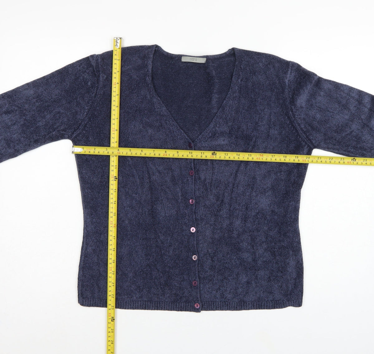 Marks and Spencer Women’s Blue V-Neck Button Cardigan UK 16