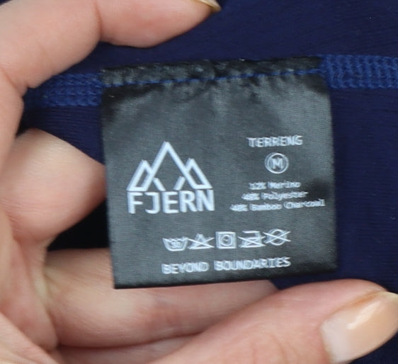 Fjern Women Blue M Merino Blend Raglan Long Sleeve Activewear Top