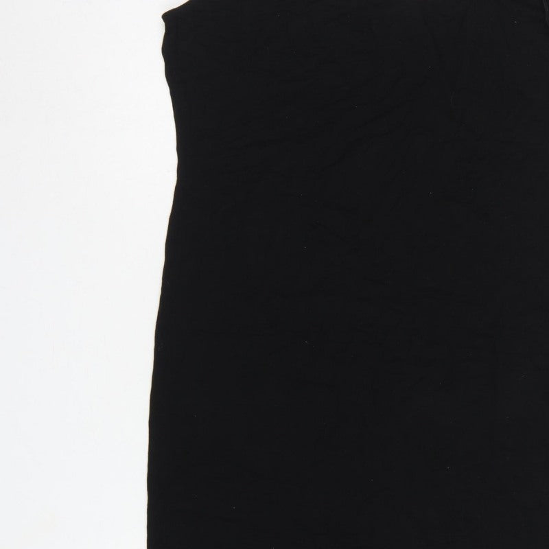 ASOS Design Women Black UK 18 Long Mermaid Stretch Jersey Dress