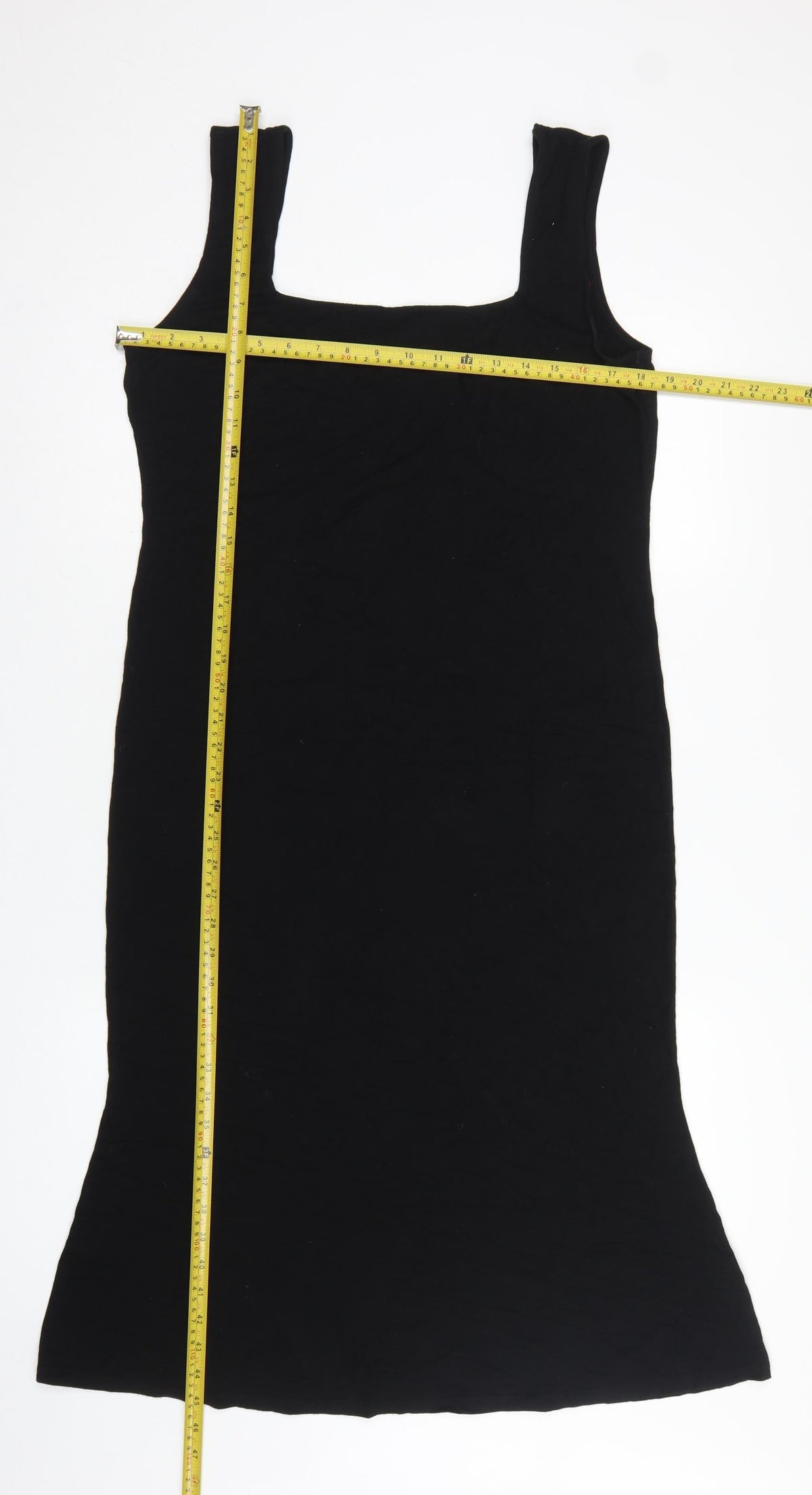 ASOS Design Women Black UK 18 Long Mermaid Stretch Jersey Dress