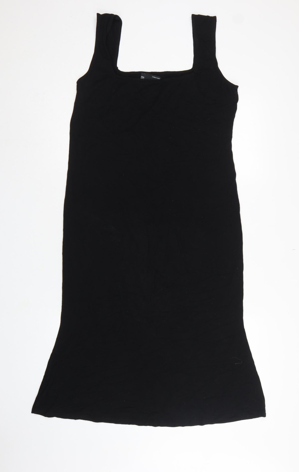 ASOS Design Women Black UK 18 Long Mermaid Stretch Jersey Dress