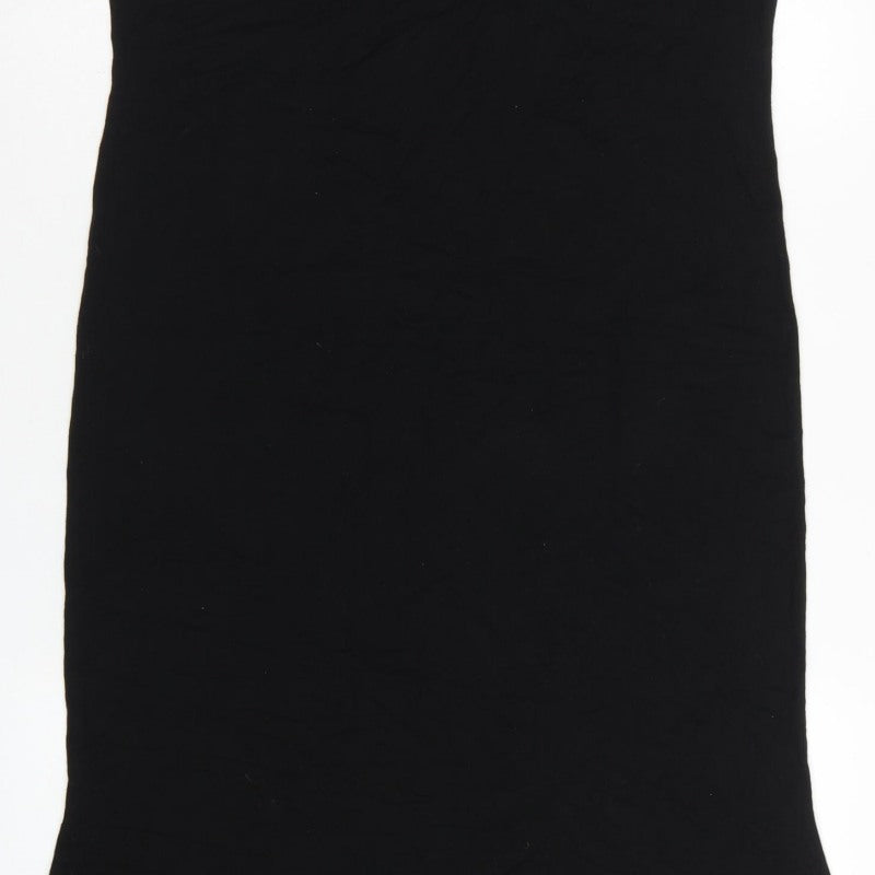 ASOS Design Women Black UK 18 Long Mermaid Stretch Jersey Dress