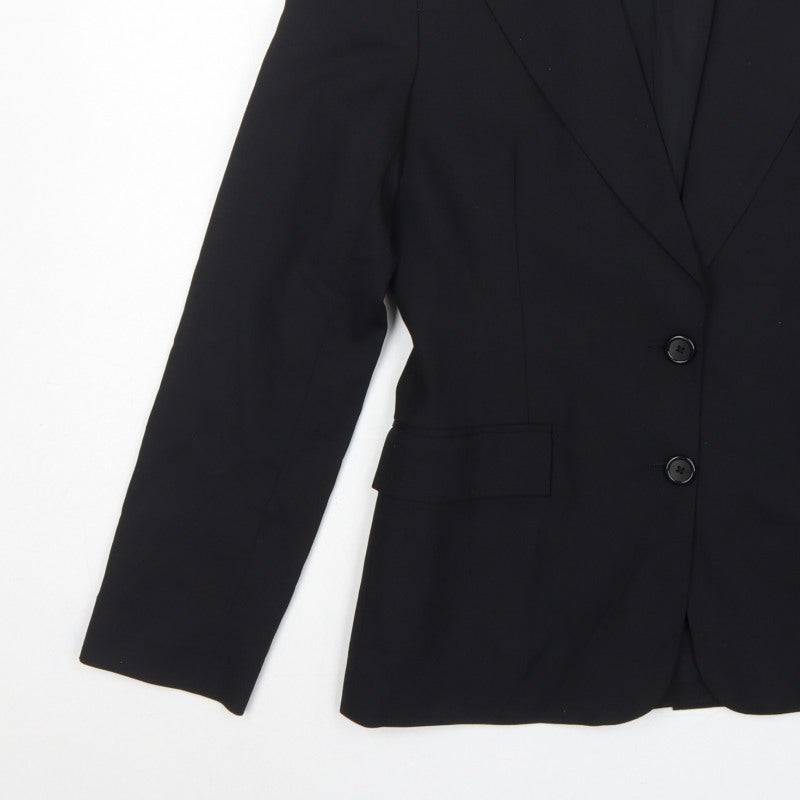 Club Monaco Women’s Black Size 8 Wool Blend Tailored Blazer Jacket