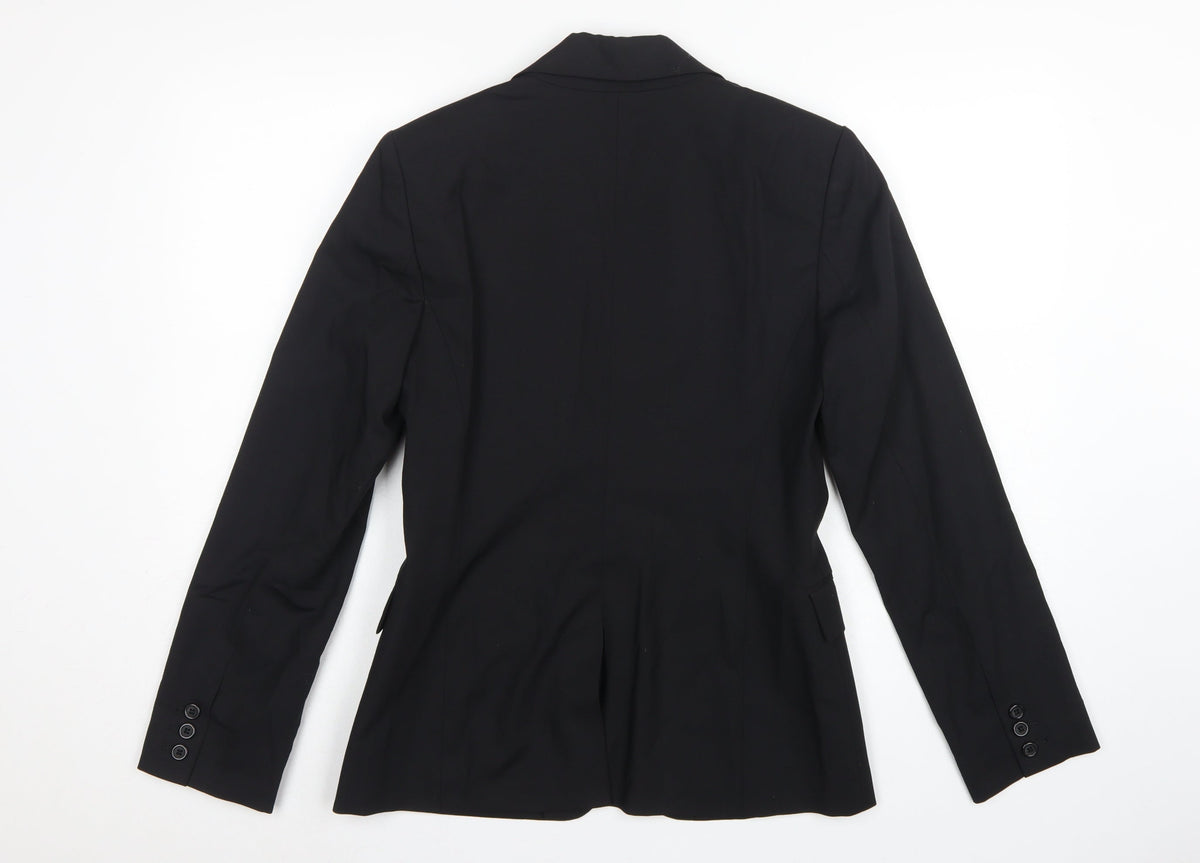Club Monaco Women’s Black Size 8 Wool Blend Tailored Blazer Jacket