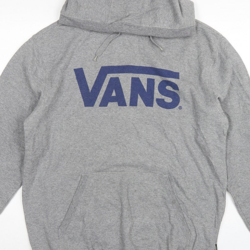 Vans Men’s Grey Large Pullover Hoodie Logo Graphic Fleece Skate