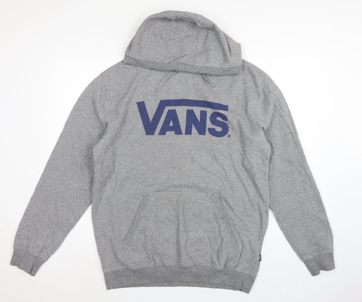 Vans Men’s Grey Large Pullover Hoodie Logo Graphic Fleece Skate