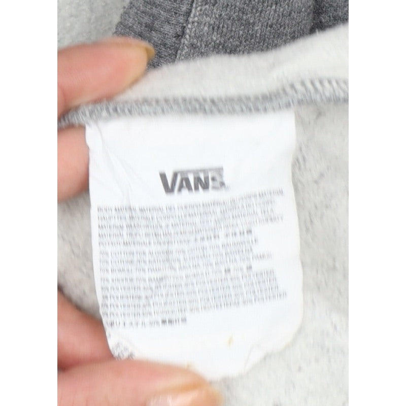 Vans Men’s Grey Large Pullover Hoodie Logo Graphic Fleece Skate