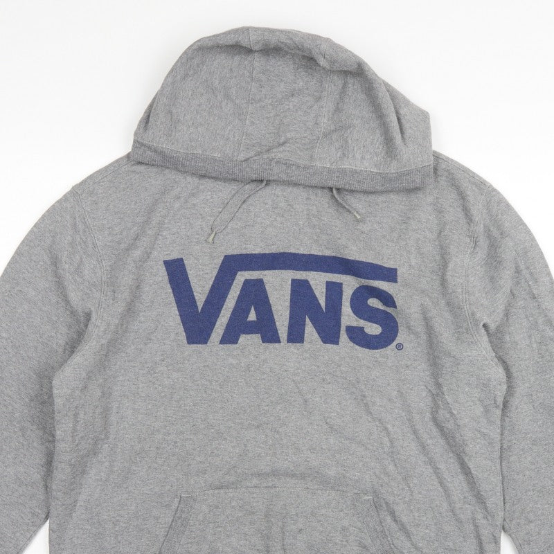 Vans Men’s Grey Large Pullover Hoodie Logo Graphic Fleece Skate