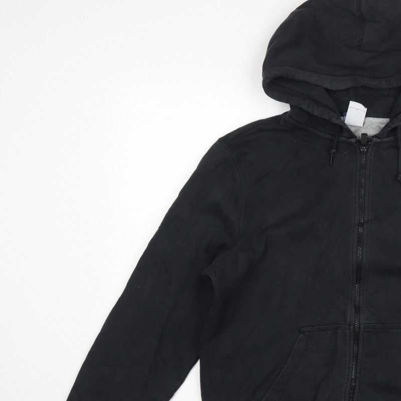 Nike Men Black L Full Zip Hooded Logo Hoodie