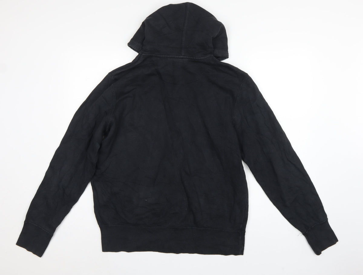 Nike Men Black L Full Zip Hooded Logo Hoodie