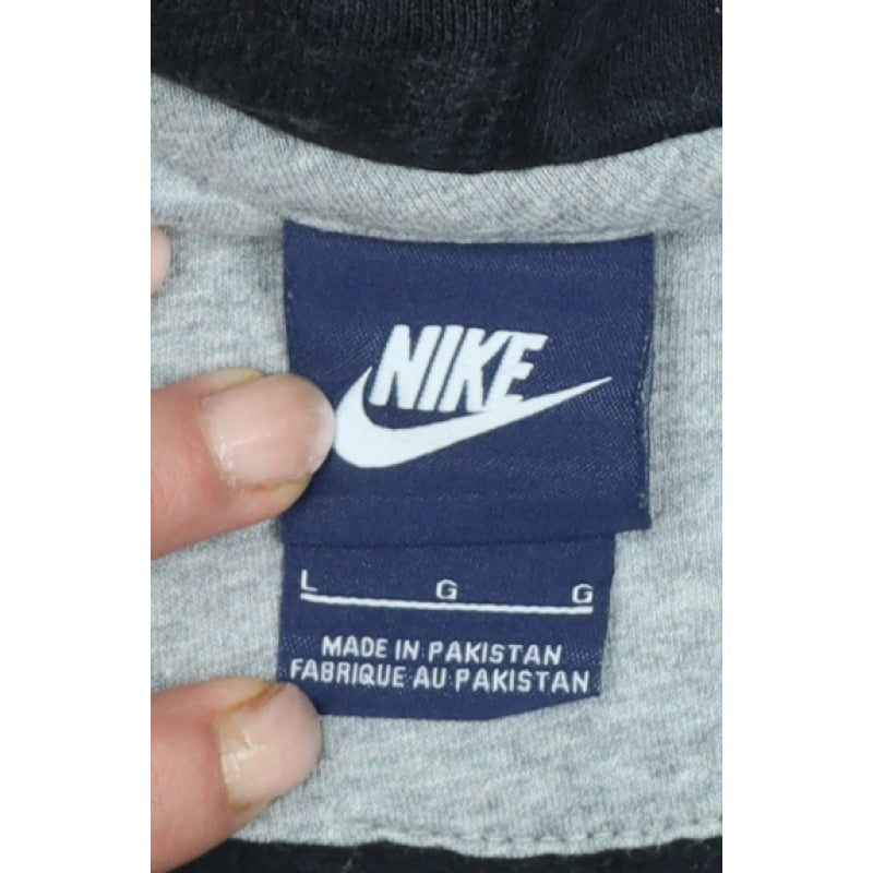 Nike Men Black L Full Zip Hooded Logo Hoodie
