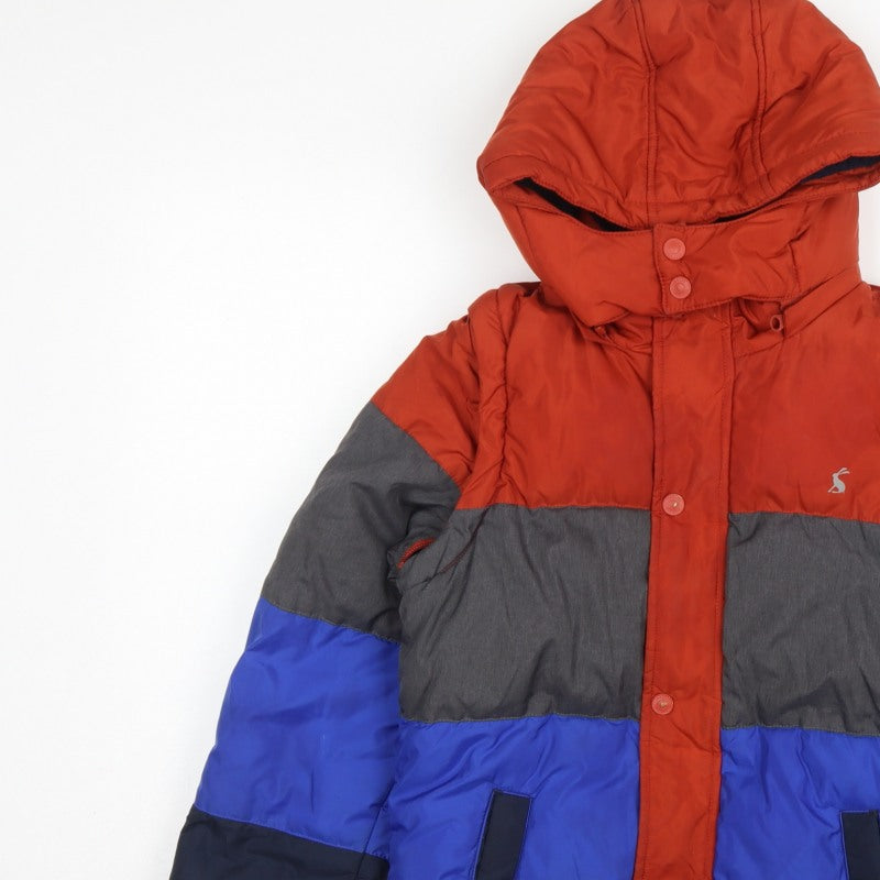 Joules Boys Multicoloured 11 Years Colourblock Hooded Puffer Jacket